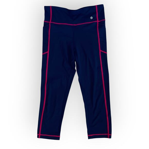 Vineyard Vines Performance Women's Navy & Blue Pink Capri Leggings Size Small - Picture 1 of 14